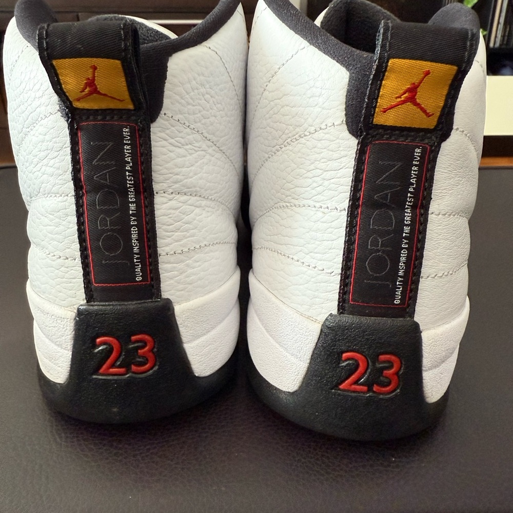 2013 Air Jordan 12 Retro “Taxi” White and Black Classic Sneakers - Picture 6 of 9